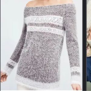 Anthropologie Sleeping on Snow wide neck sweater